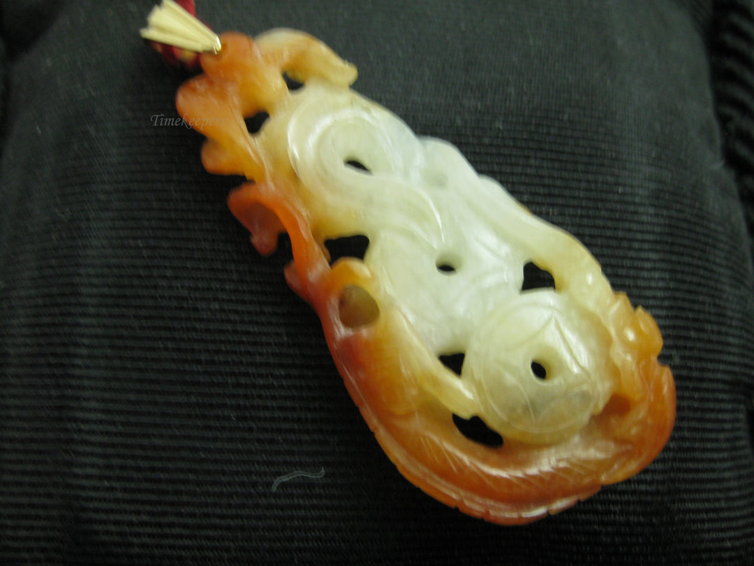 g245 Red Jade Pendant with 14Kt Bail