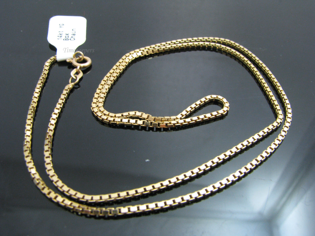 b808 Beautiful 20" 14kt Yellow Gold Thick Box Chain