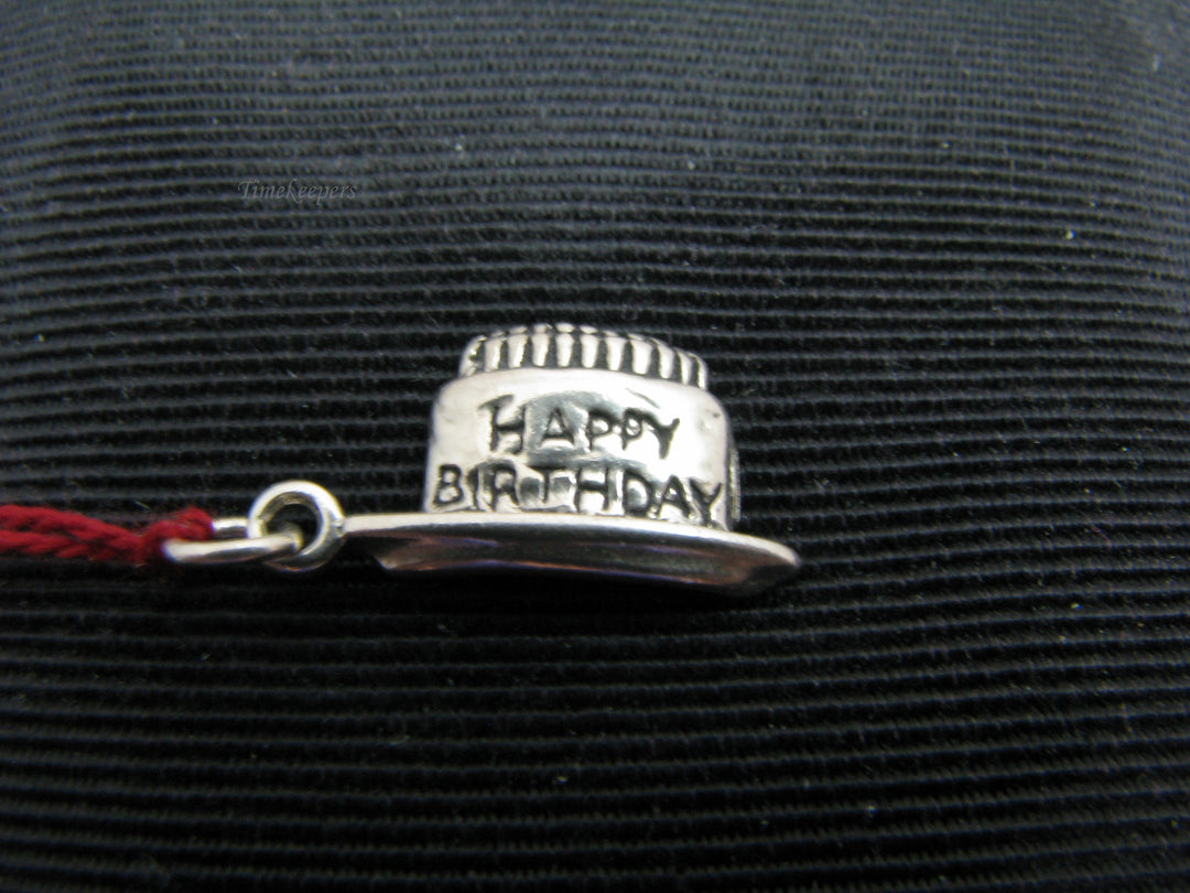 b835 Simple Sterling Silver Birthday Cake Charm or Pendant