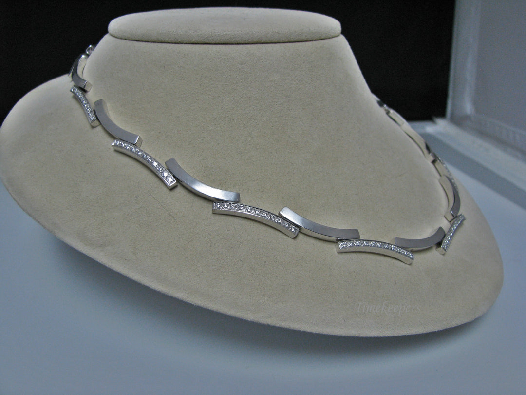 H197 Stunning Necklace with Multiple Diamonds in 18K White Gold