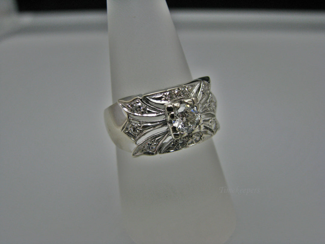 H221 Dazzling Multi Diamond Ring in 14k White Gold Size 7.75