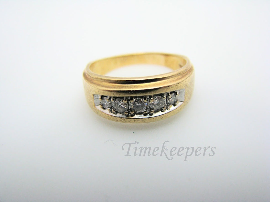 H307 Unique Diamond 14k Yellow Gold Wedding Band in Size 6.5