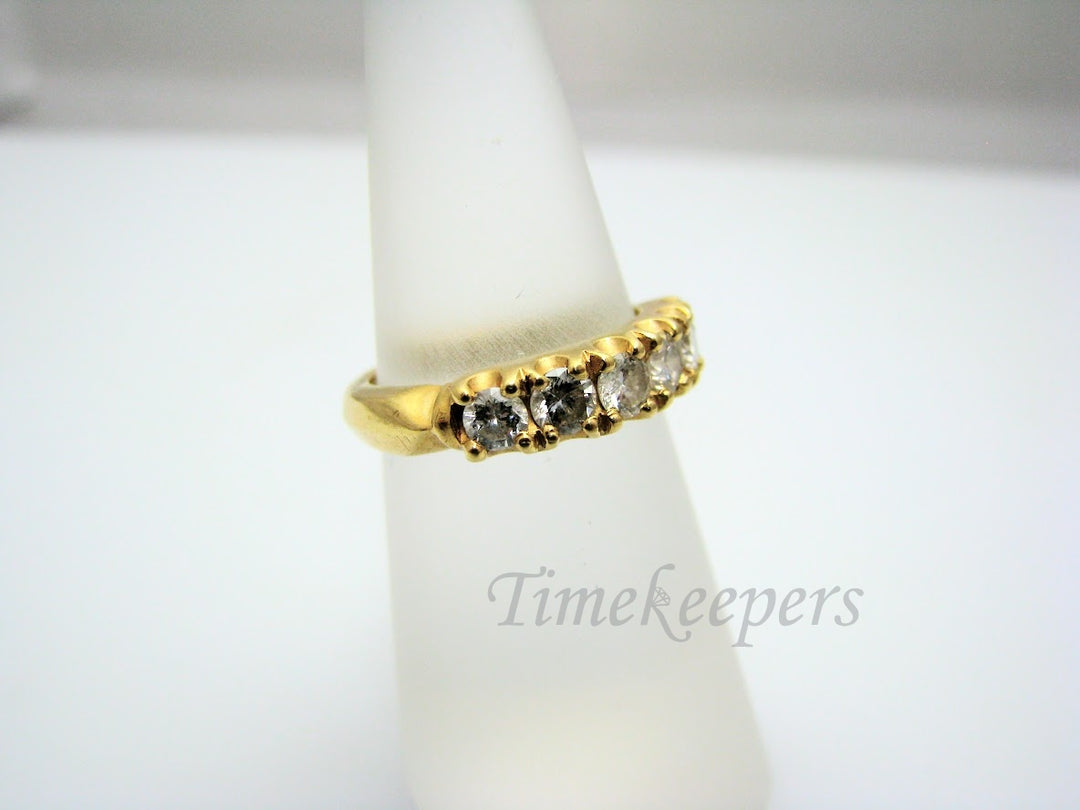 H304 Stunning Diamond 18k Yellow Gold Wedding Band in Size 5.25