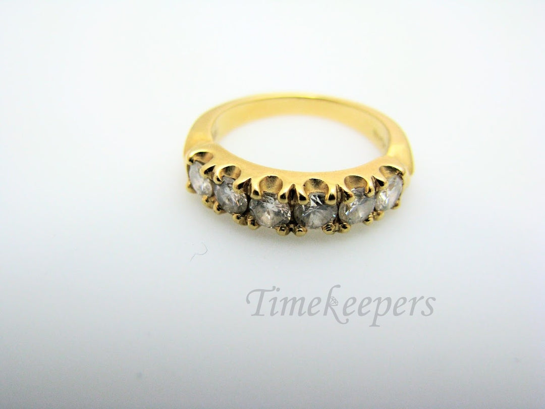 H304 Stunning Diamond 18k Yellow Gold Wedding Band in Size 5.25