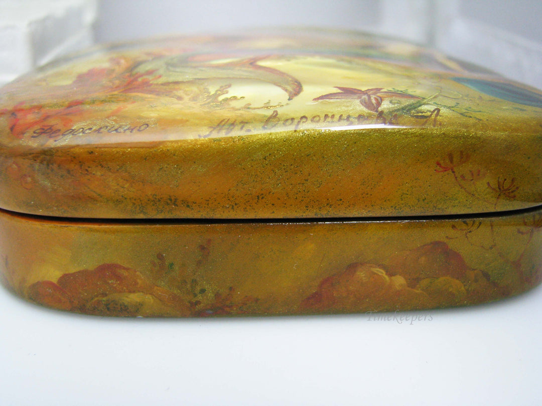 j185 Nice Fedoskino Russian Lacquer Box "The Little Mermaid" by Vorontsova