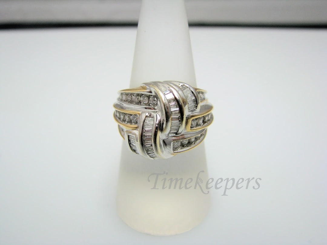 H326 Beautiful Diamond 14k Yellow and White Gold Ring in Size 7.25