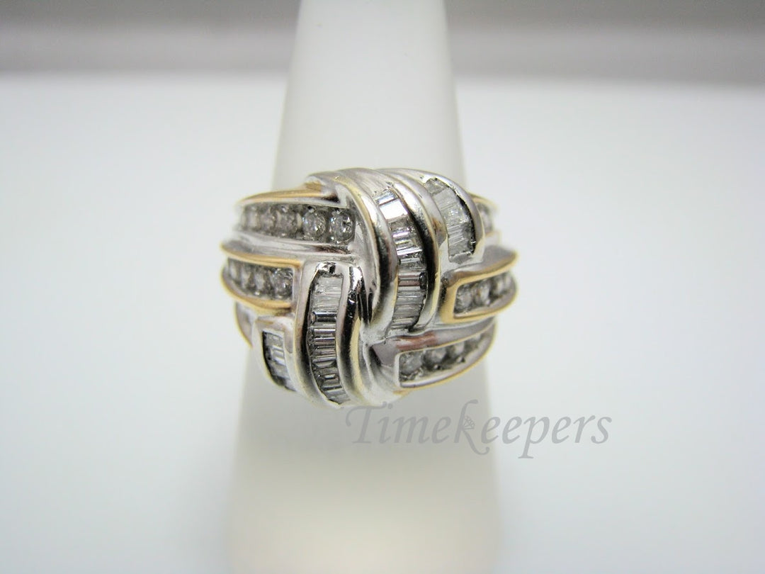 H326 Beautiful Diamond 14k Yellow and White Gold Ring in Size 7.25