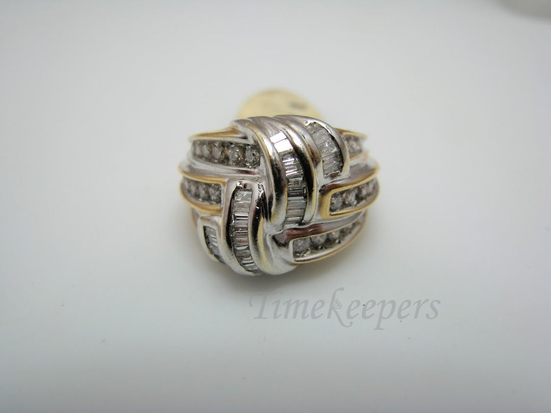 H326 Beautiful Diamond 14k Yellow and White Gold Ring in Size 7.25