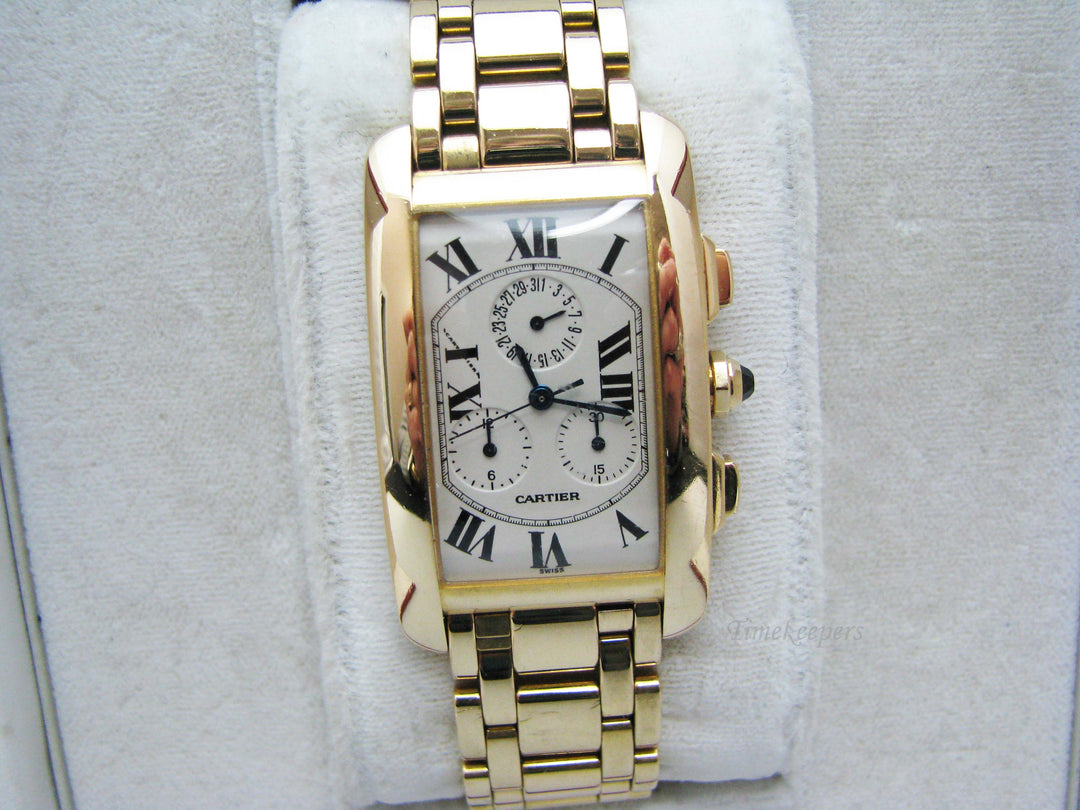 CARTIER Tank Americaine Automatic in 18Kt yellow gold and diamonds