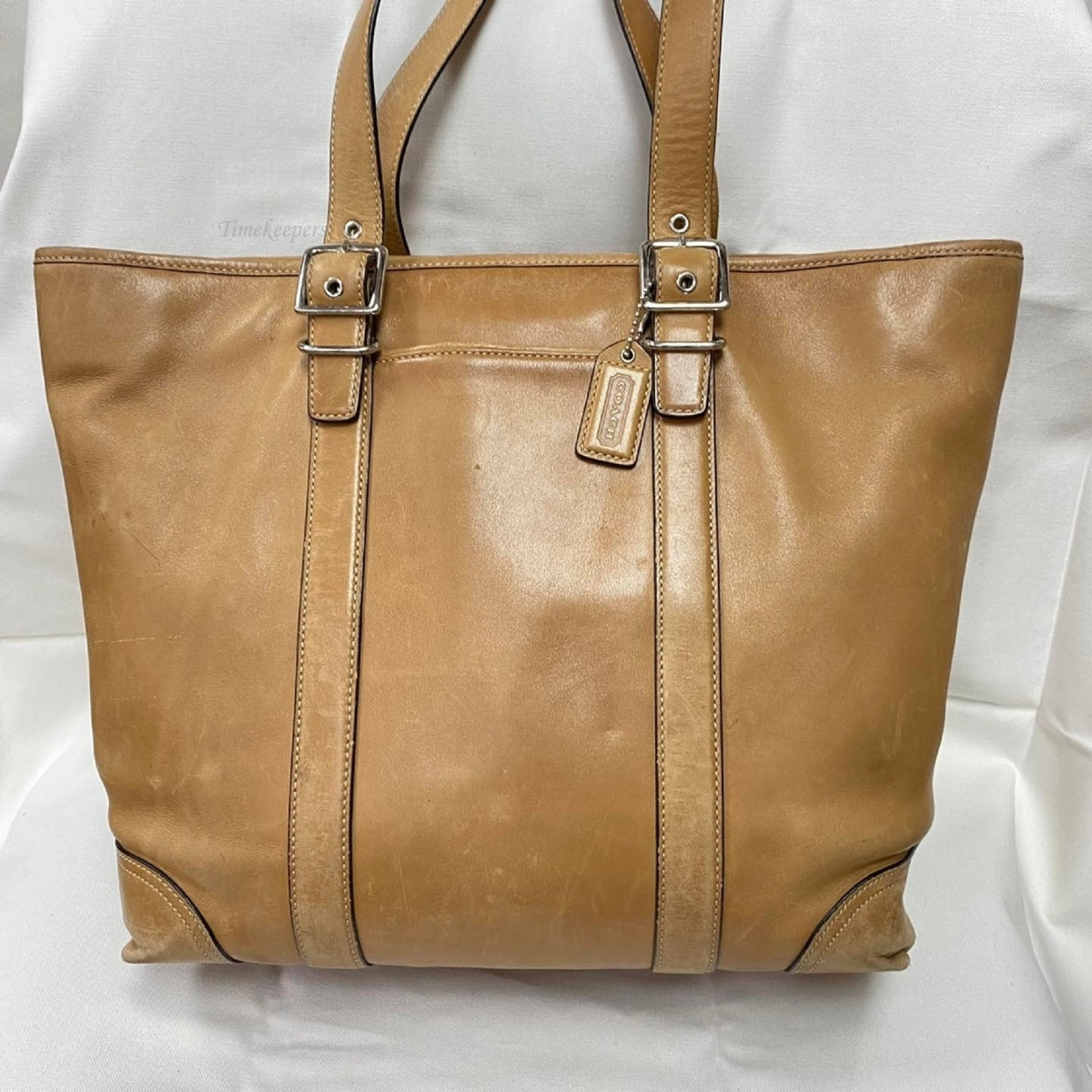 m350 Vintage Coach Hampton Large Carryall Tote Bag Purse Leather