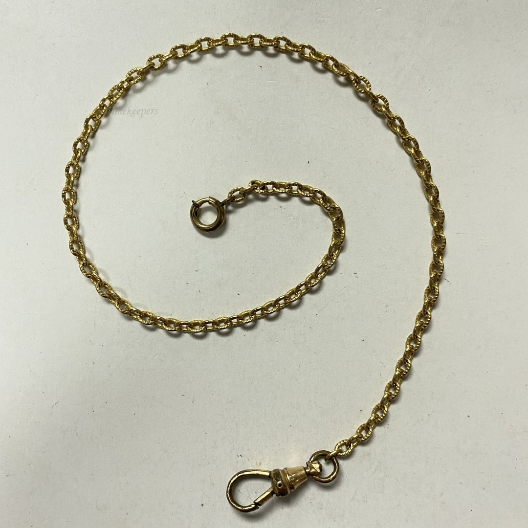 m621 Antique Gold Filled Vest Pocket Watch Link Chain 12" Gold Tone
