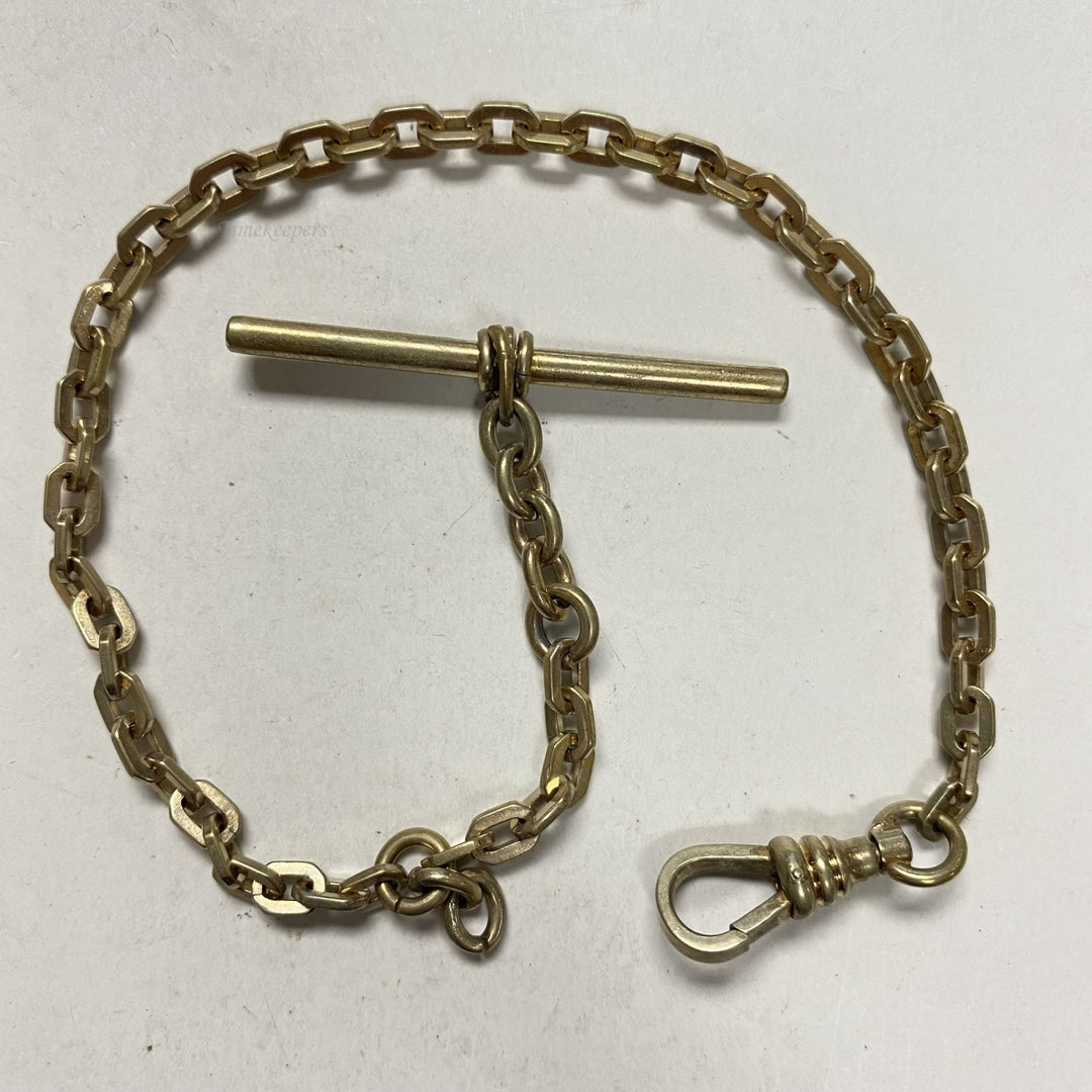 m622 Antique Gold Filled Vest Pocket Watch Link Chain 9.5" Gold Tone