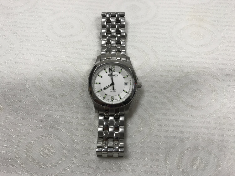 a107 Original Dakota Silver Tone 330 Feet 21 Jewels Automatic Men's Wrist Watch