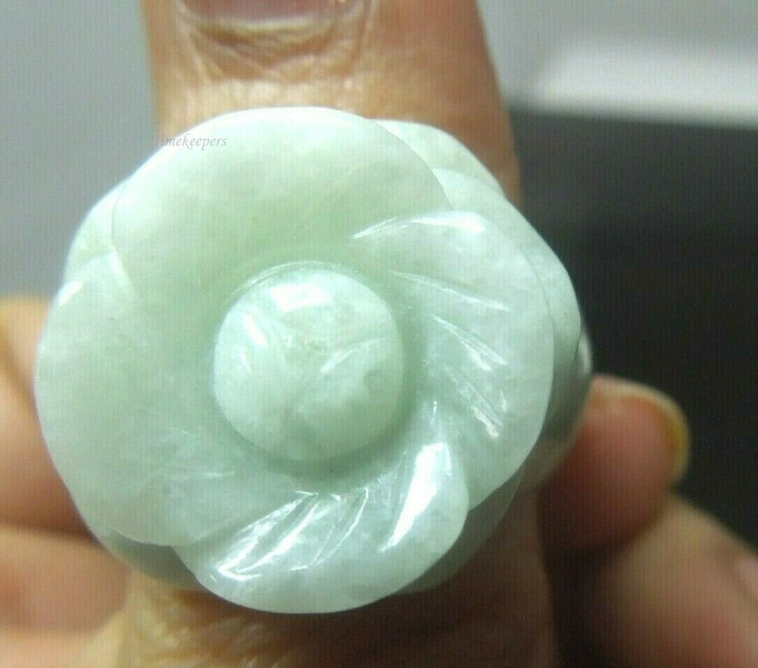 q504 Pure Natural Apple Jade Ring Size 9 (USA)