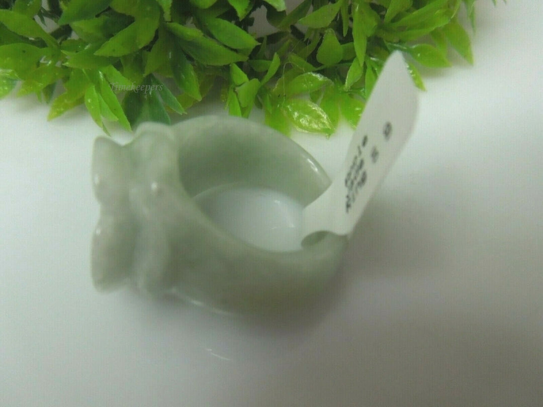 q504 Pure Natural Apple Jade Ring Size 9 (USA)