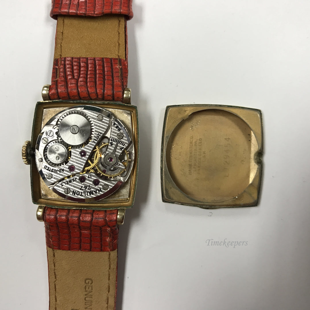 d054 Vintage Original Hamilton 747 17 Jewels 14k Gold Filled Men's Wrist Watch