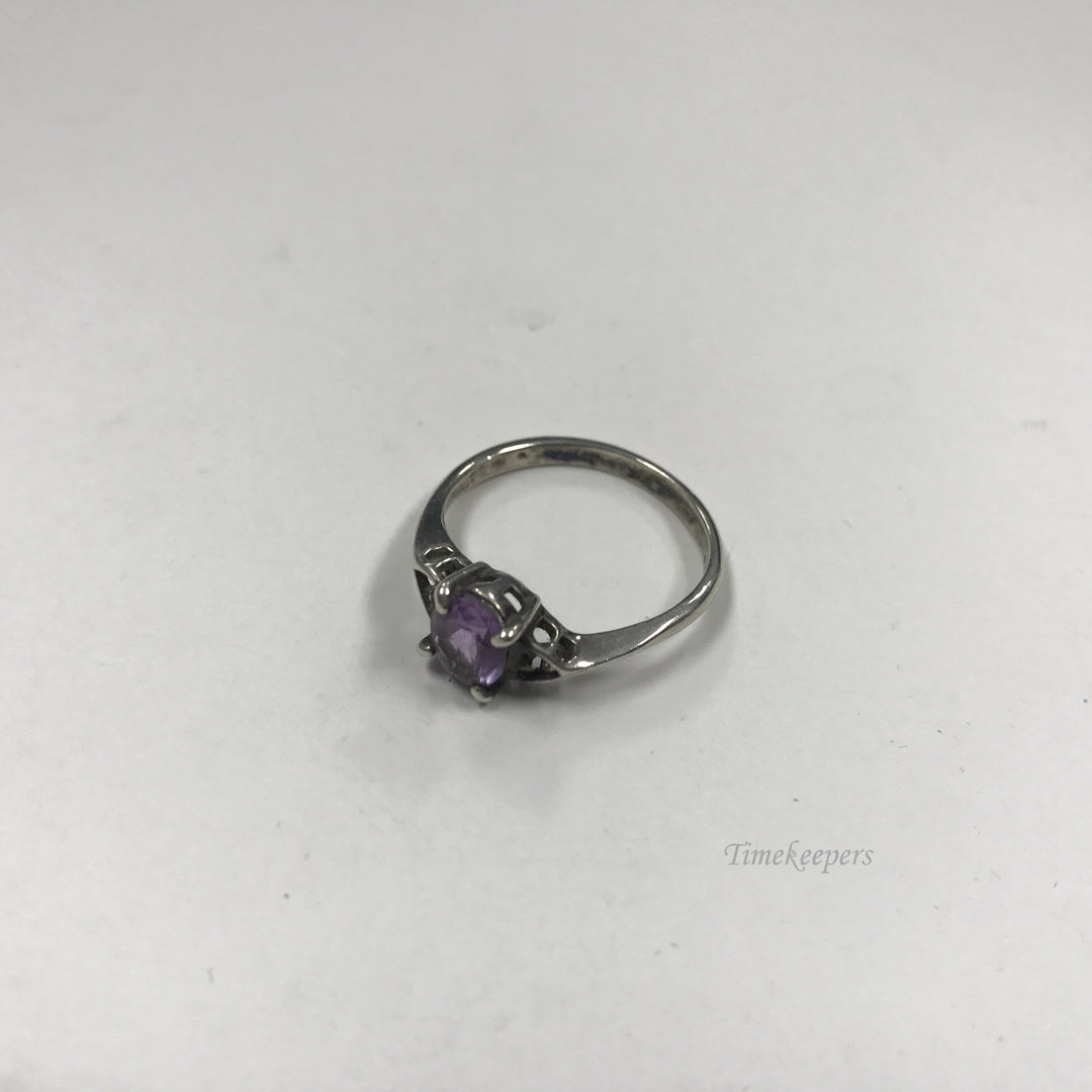 d296 Vintage Sterling Silver 925 Women's Ring Purple Stone Band Size 9.25