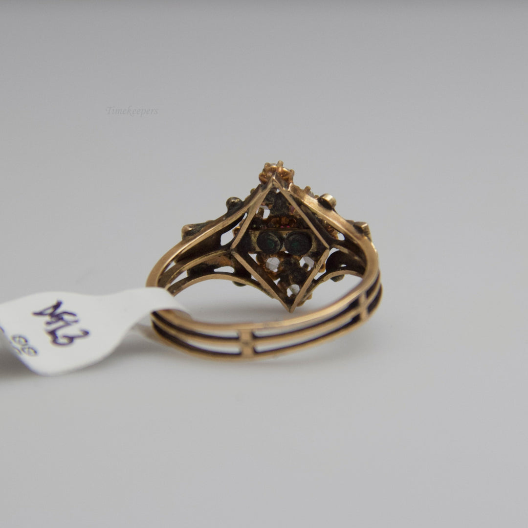 d513 14kt Yellow Gold Diamond &amp; Ruby Ring