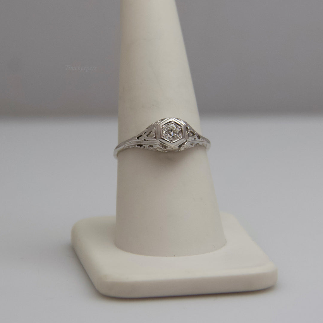 d545 Elegant 14k White Gold Diamond Ring