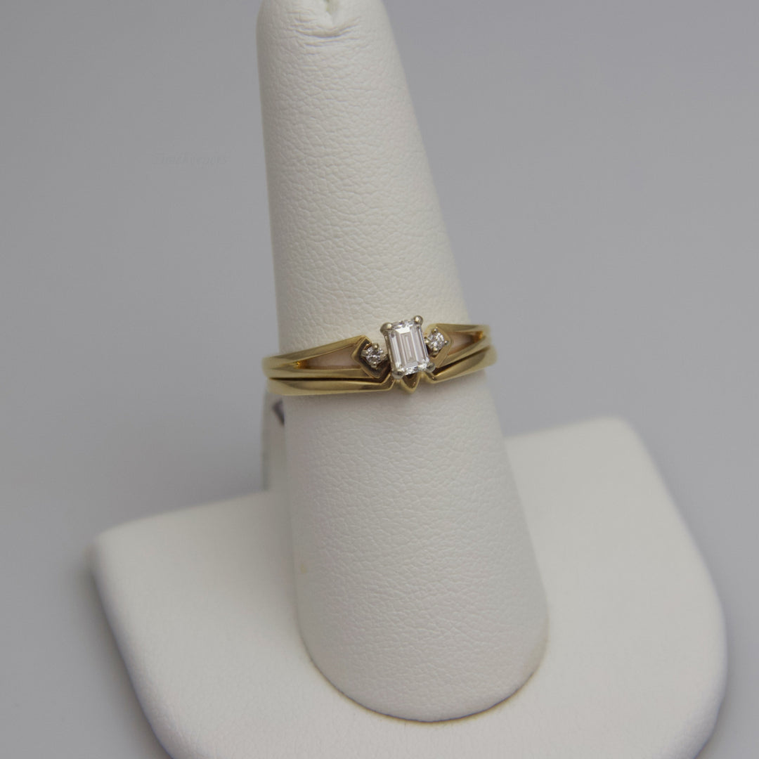 d655 Lovely 14k Yellow Gold Diamond Ring