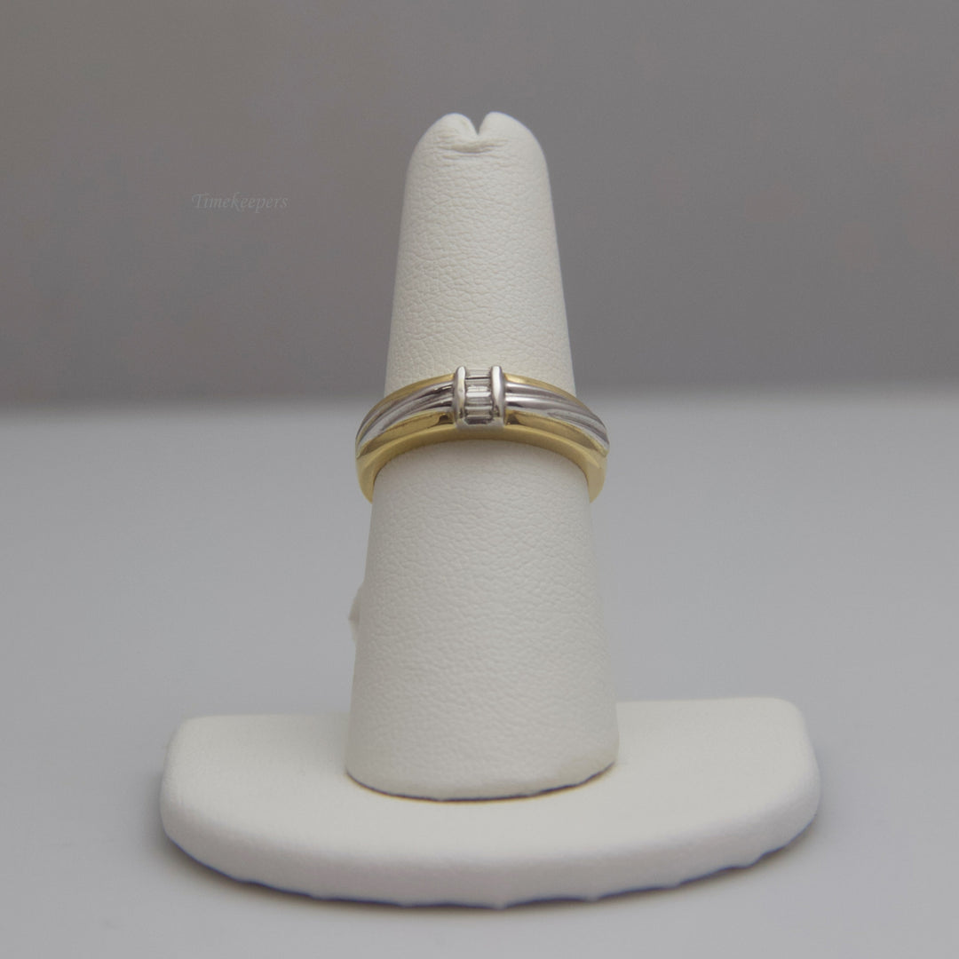 d659 Stately 14k White Gold/Yellow Gold Diamond Wedding Band