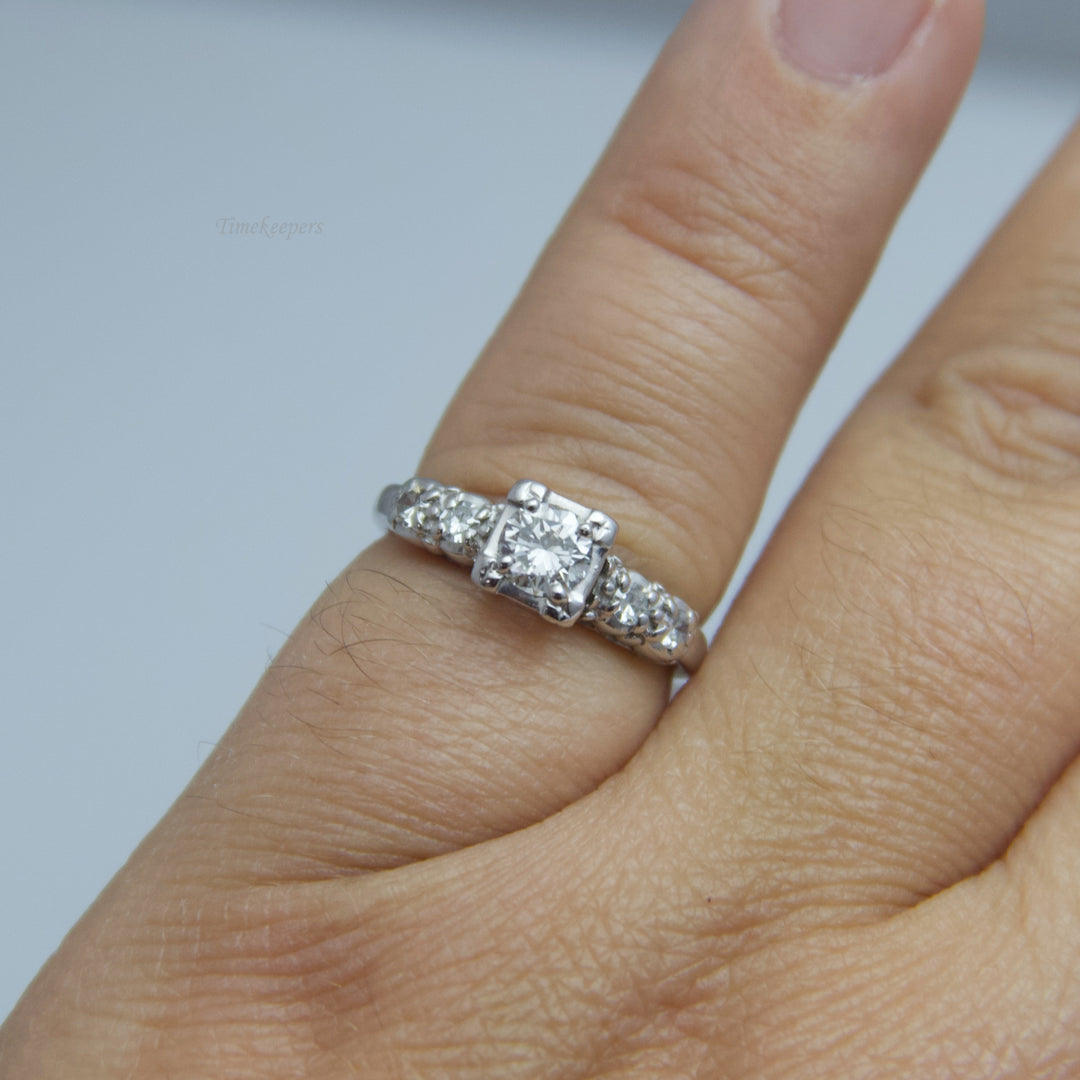 d681 Gorgeous 14k White Gold Diamond Engagement Ring