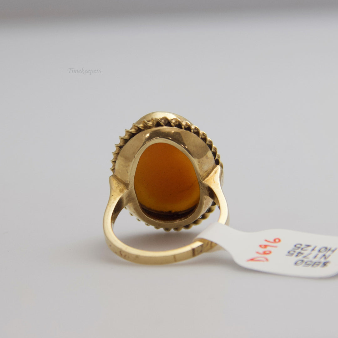 d696 Gorgeous 14k Yellow Gold Cameo Ring