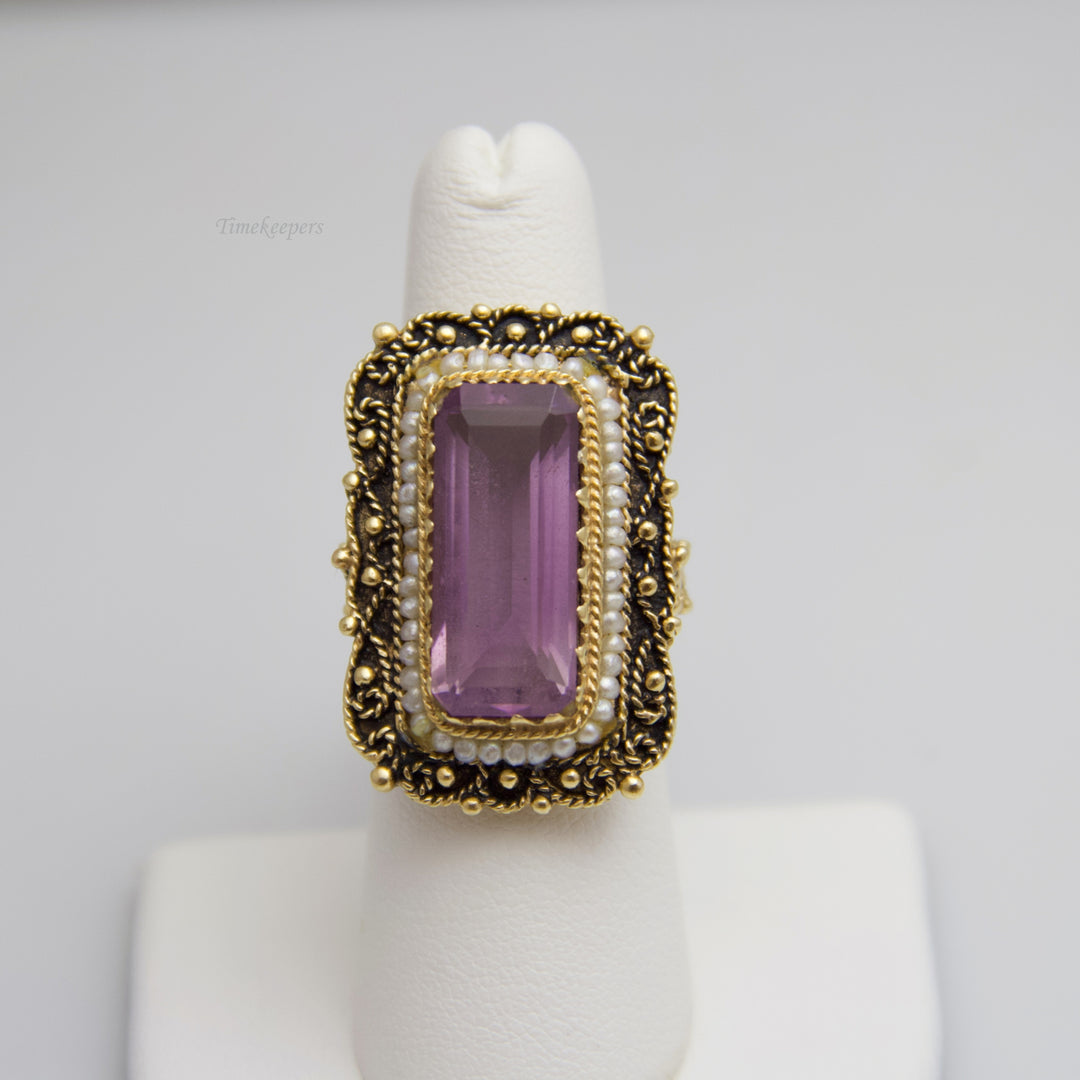 d710 Gorgeous 14k Yellow Gold Amethyst Ring