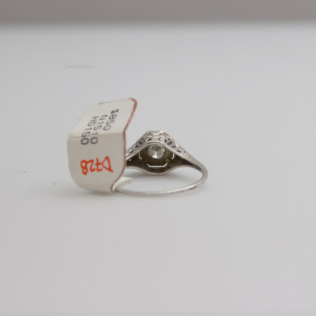 d728 14k White Gold Diamond Engagement Ring