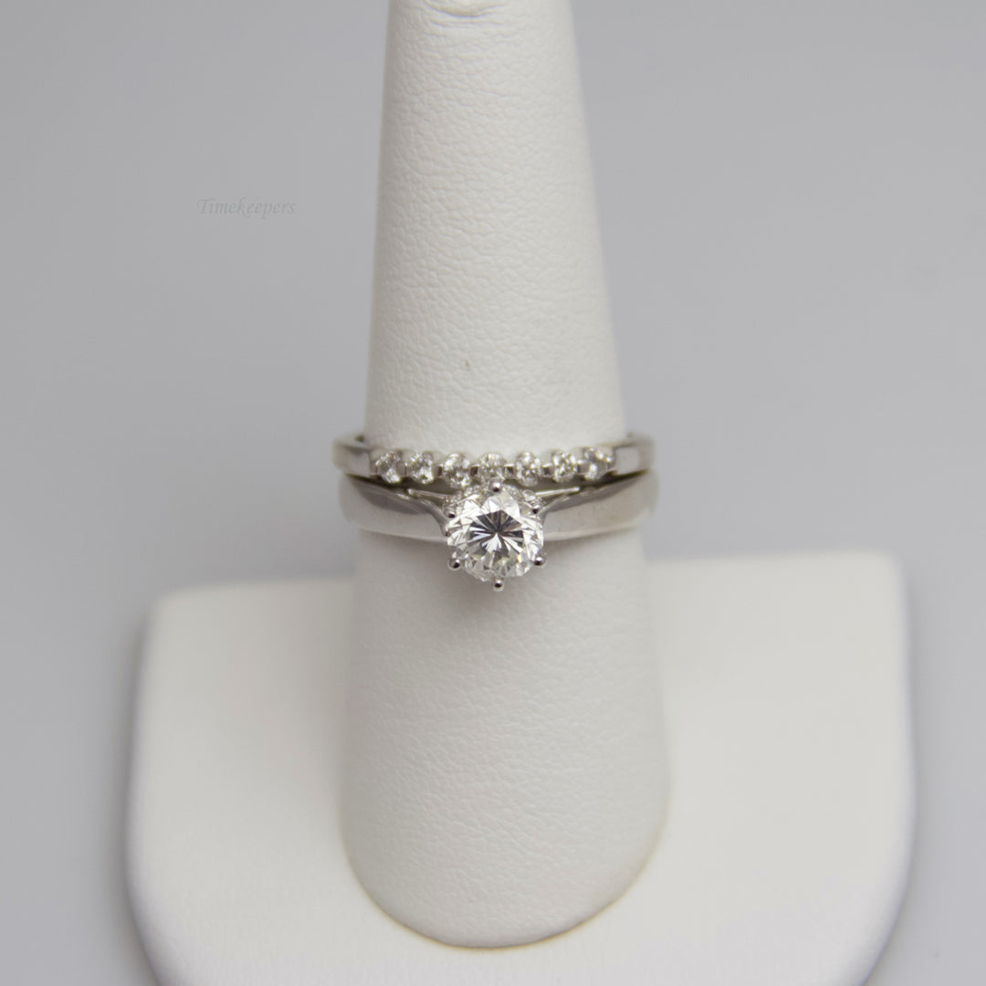 d742 Beautiful 14k White Gold Diamond Wedding Set