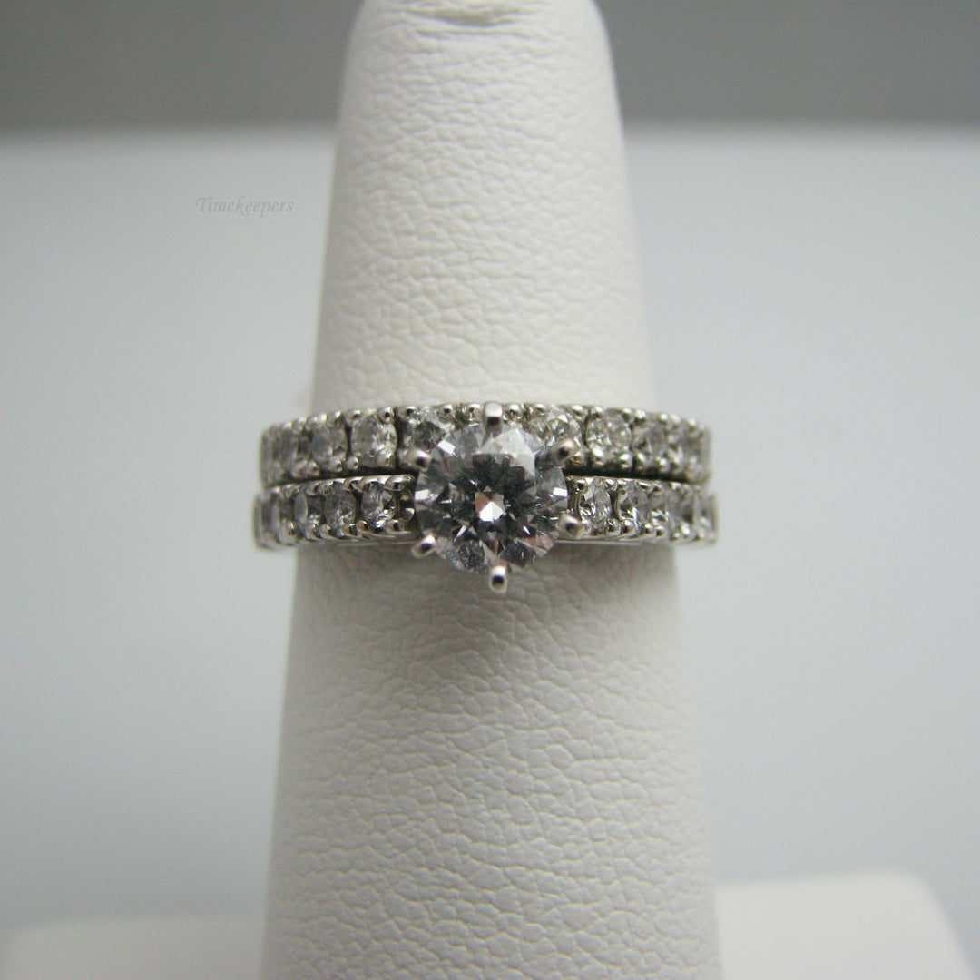 d802 Brilliant 14k White Gold Diamond Wedding Set