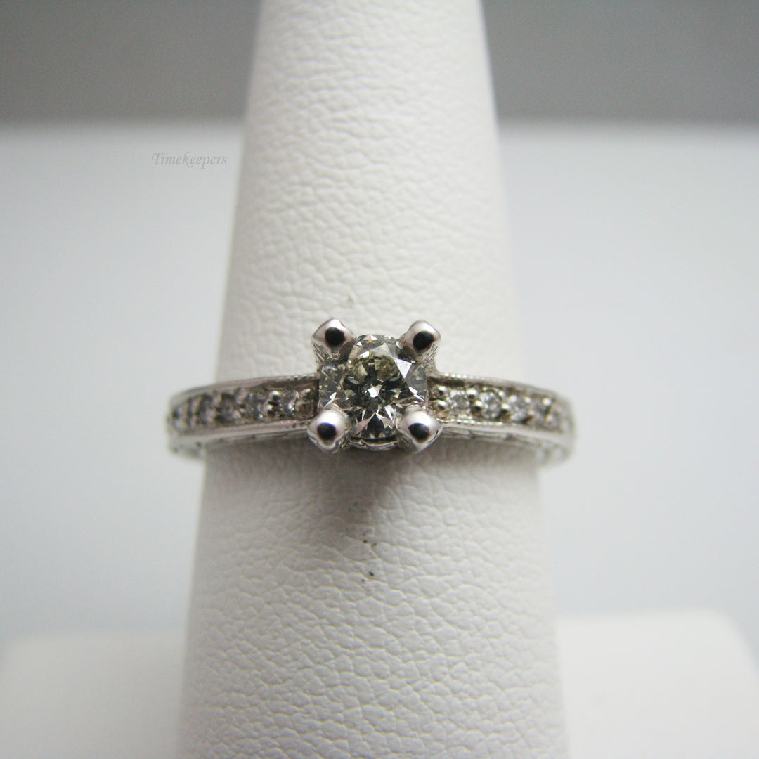 d807 14k White Gold Diamond Engagement Ring