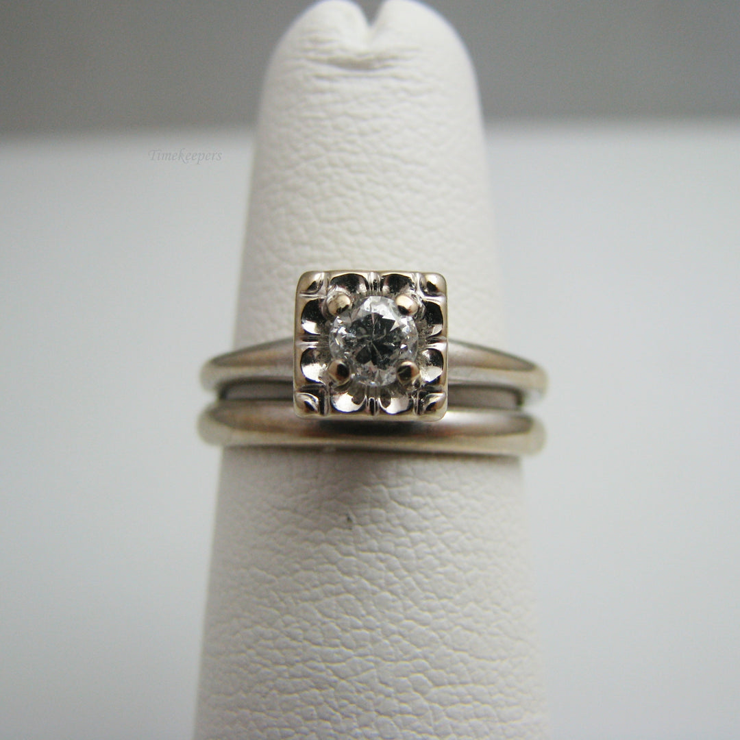 d817 Ornate 14k White Gold Diamond Wedding Set