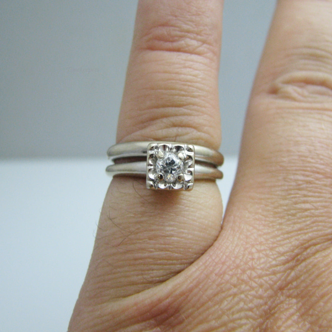 d817 Ornate 14k White Gold Diamond Wedding Set