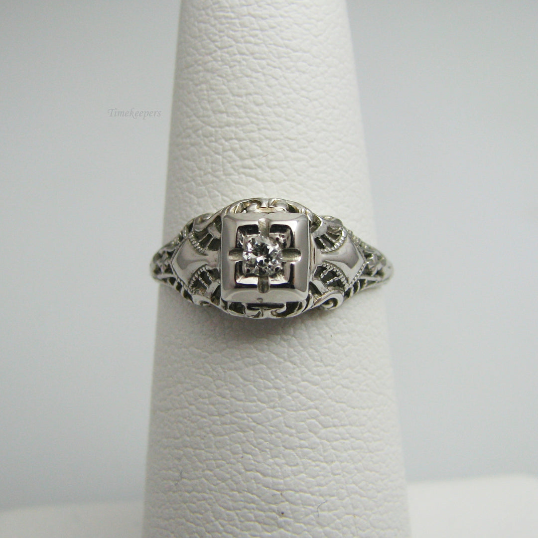 d842 Gorgeous 14k White Gold Diamond Engagement Ring