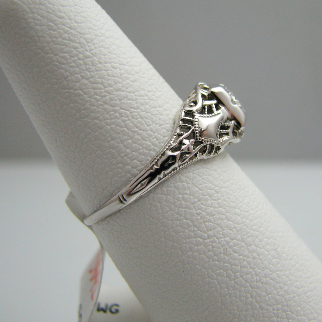 d842 Gorgeous 14k White Gold Diamond Engagement Ring