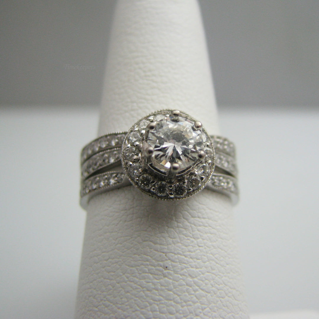 d855 Beautiful 14k White Gold Diamond Wedding Ring Set