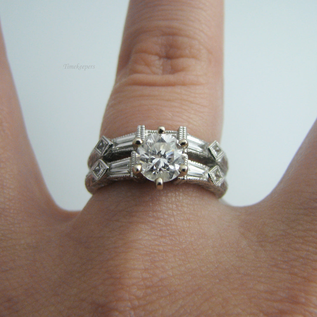 d866 Beautiful 14k White Gold Diamond Wedding Ring Set