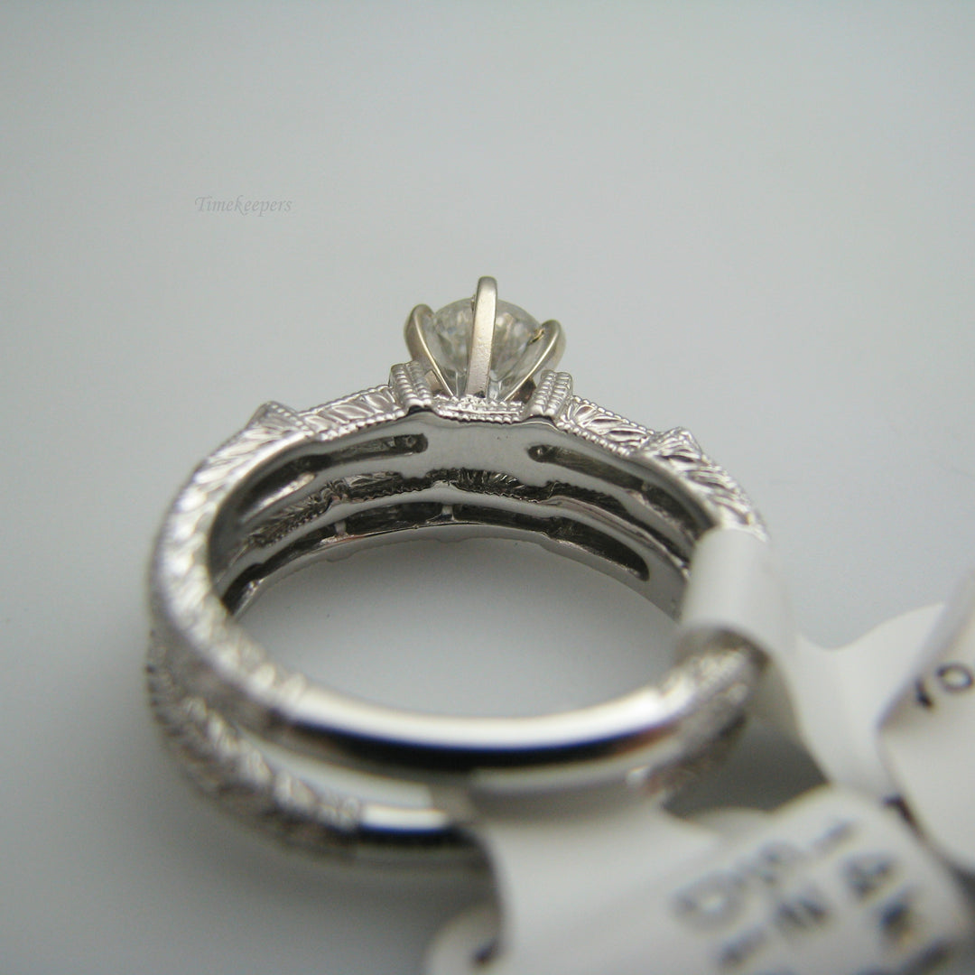 d866 Beautiful 14k White Gold Diamond Wedding Ring Set