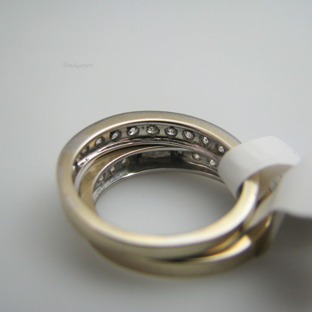 d867 14k White Gold Diamond Wedding Ring Set