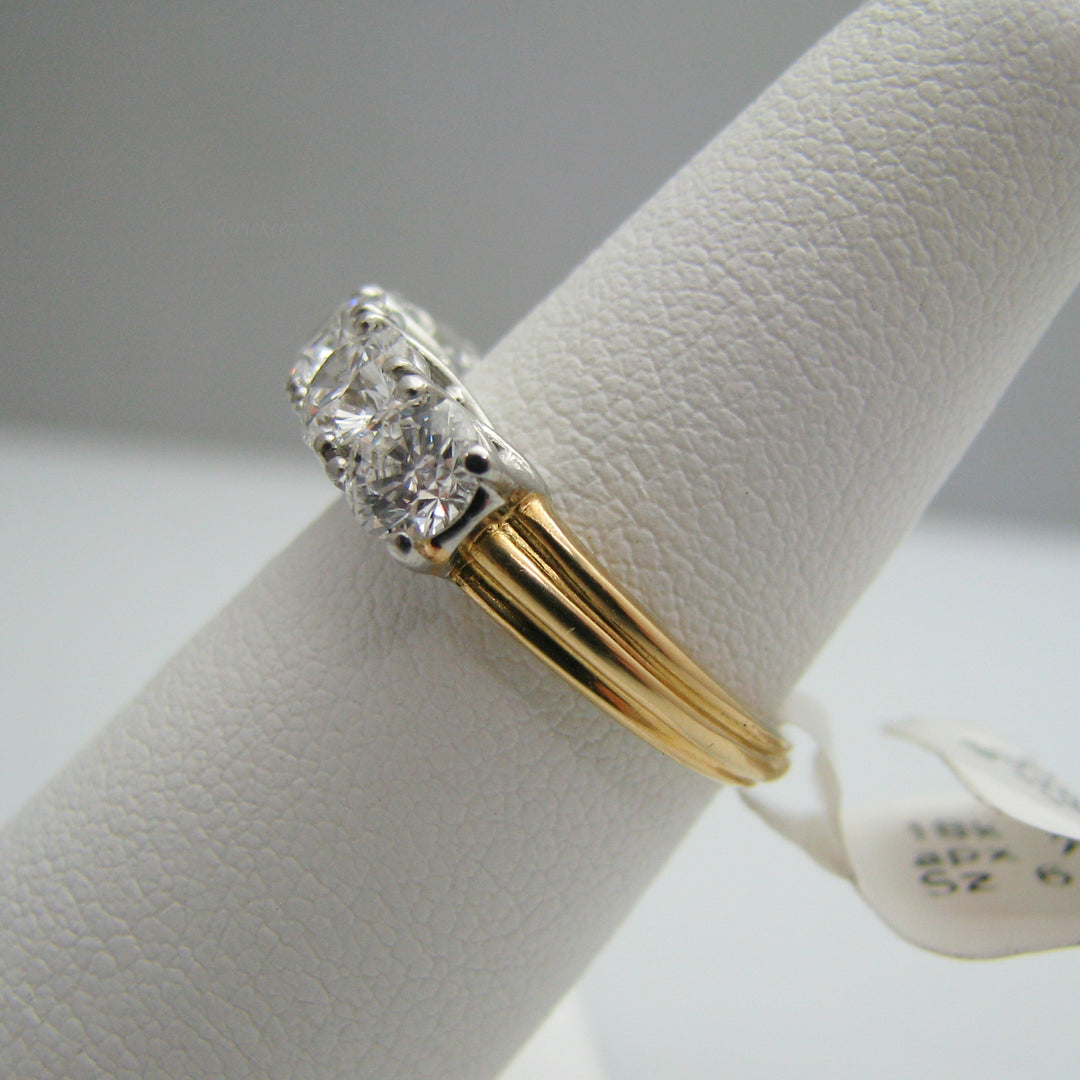 d874 Stunning 18k Yellow Gold/Platinum Diamond Anniversary Band