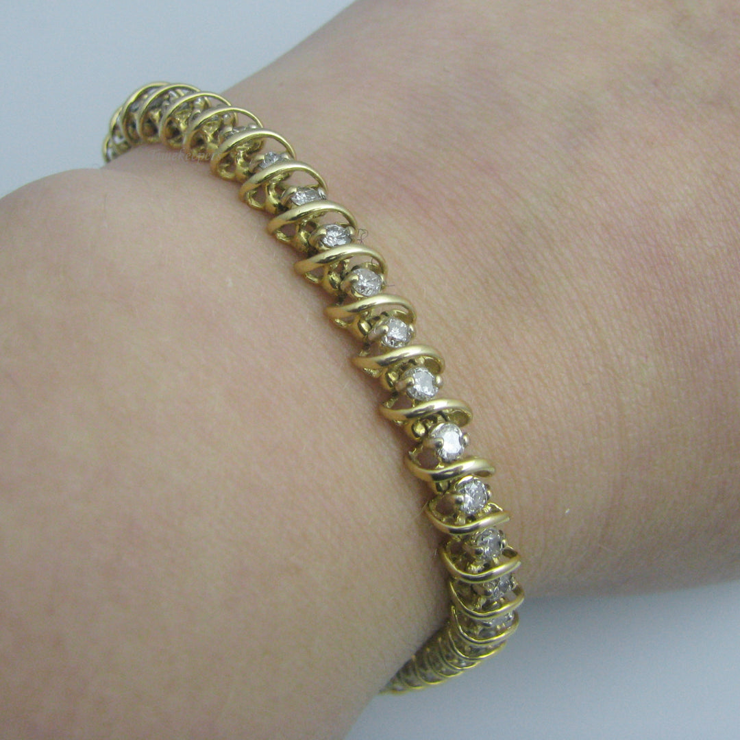 d933 Elegant 14k Yellow Gold Diamond Bracelet