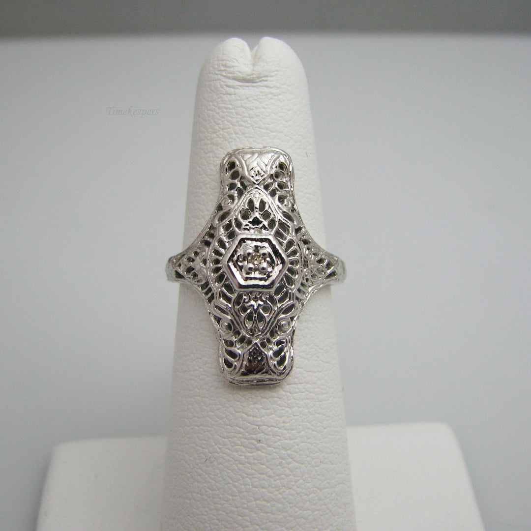 d994 Unique 14k White Gold Diamond Ring