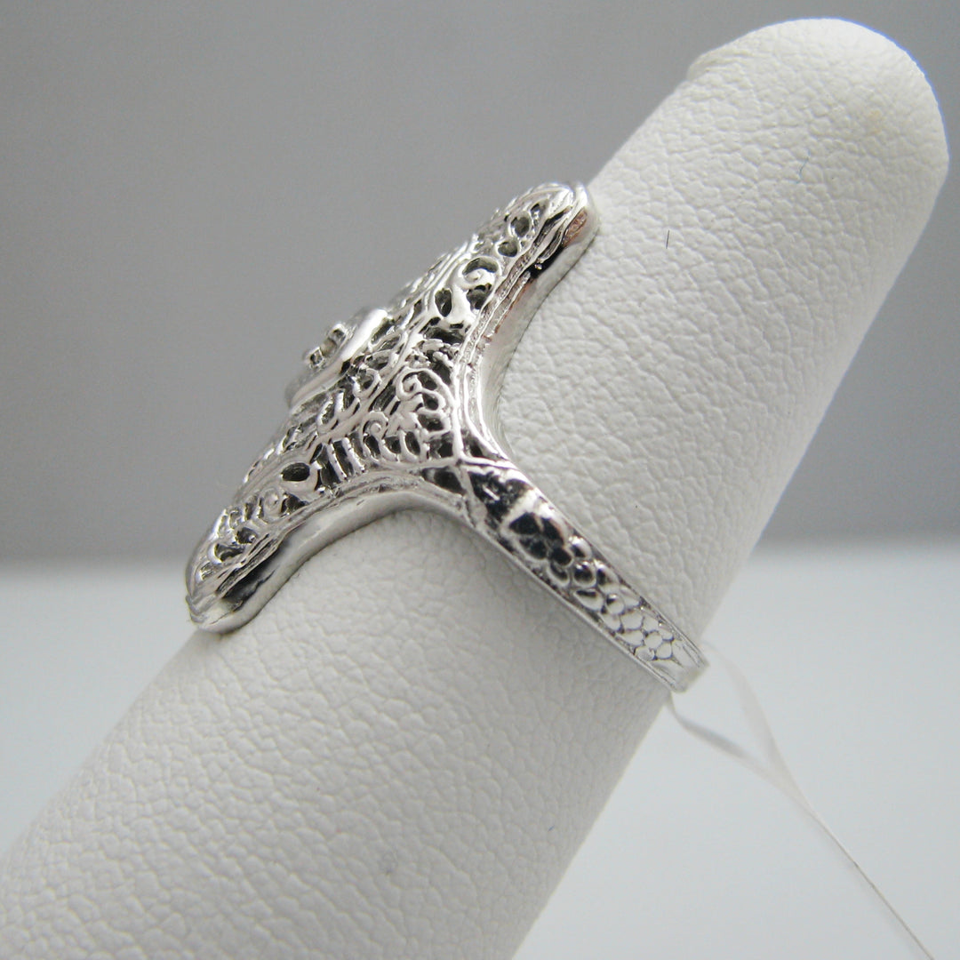 d994 Unique 14k White Gold Diamond Ring