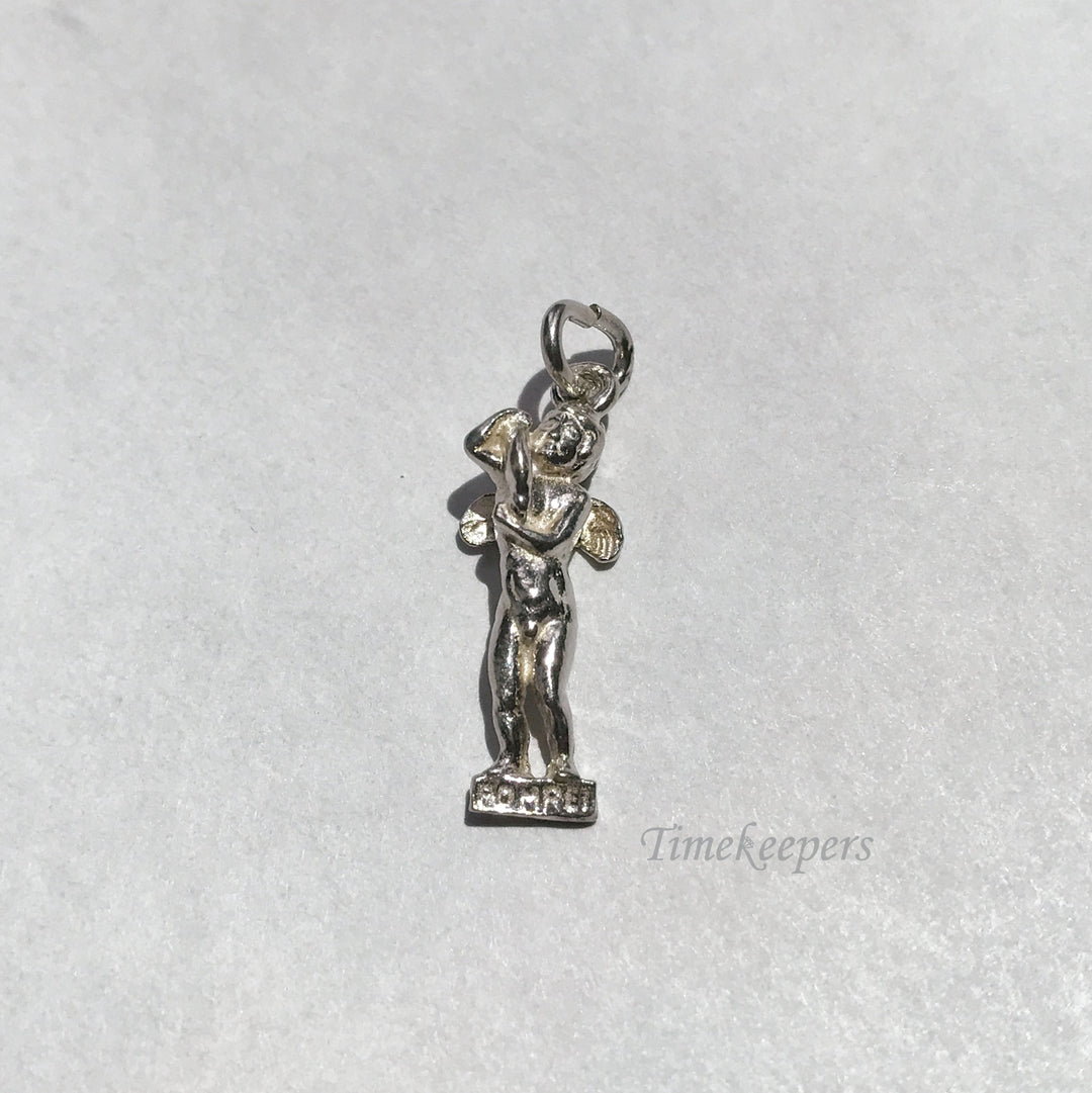 e102 Vintage Sterling Silver Cupid Charm Pendant