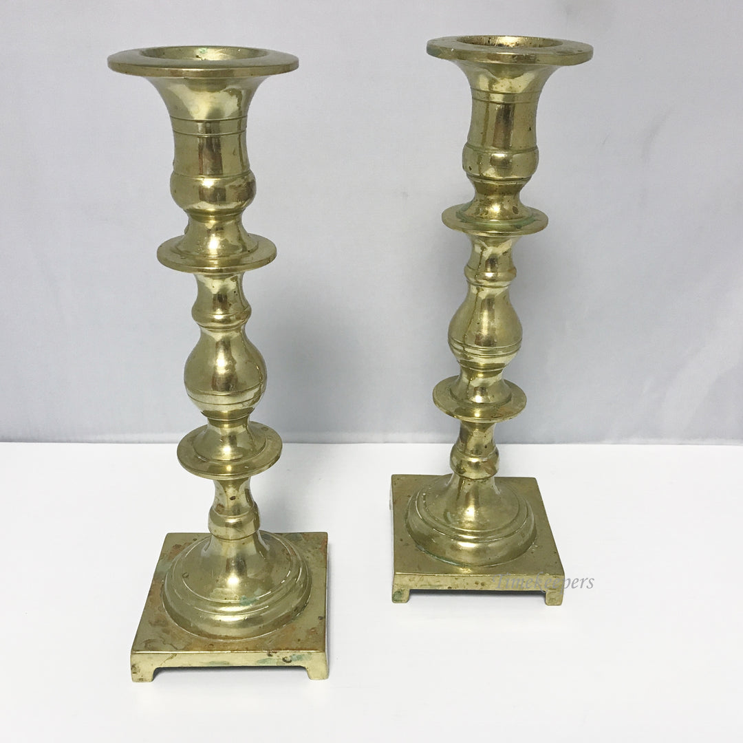 e232 Antique Original Gold Tone Classic Style Candle Holders Set of 2