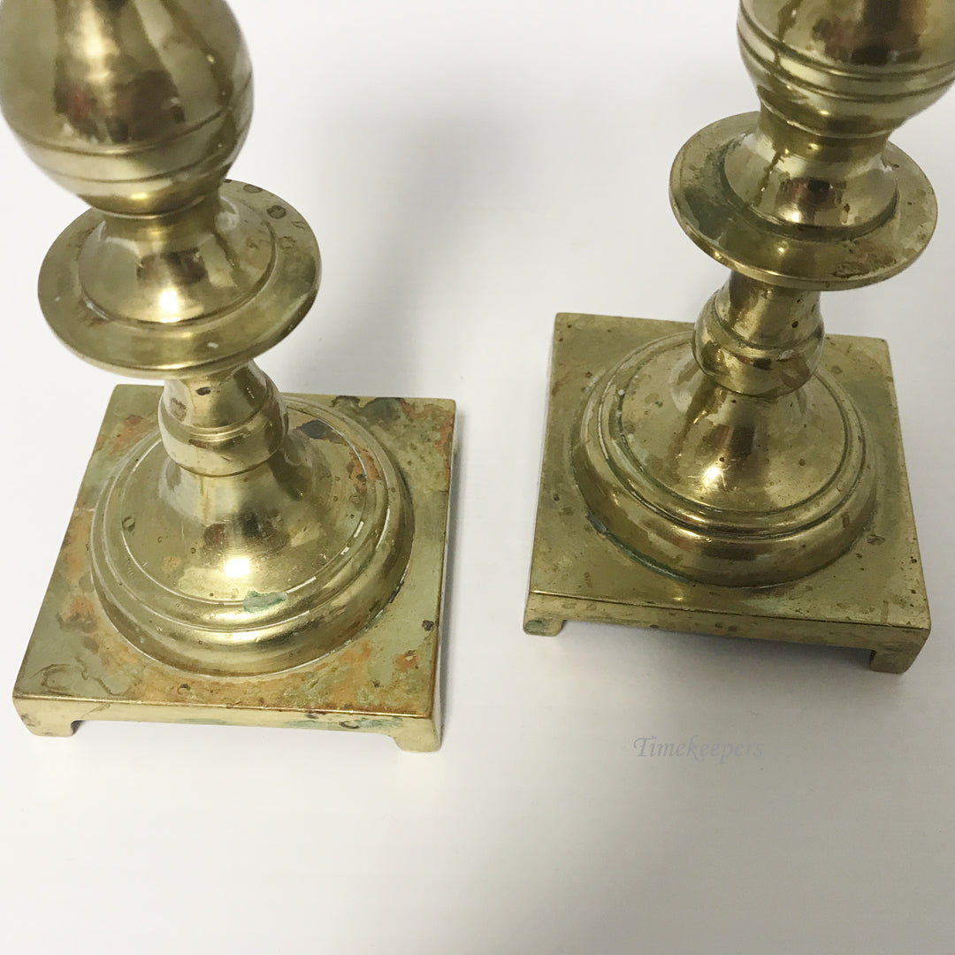 e232 Antique Original Gold Tone Classic Style Candle Holders Set of 2