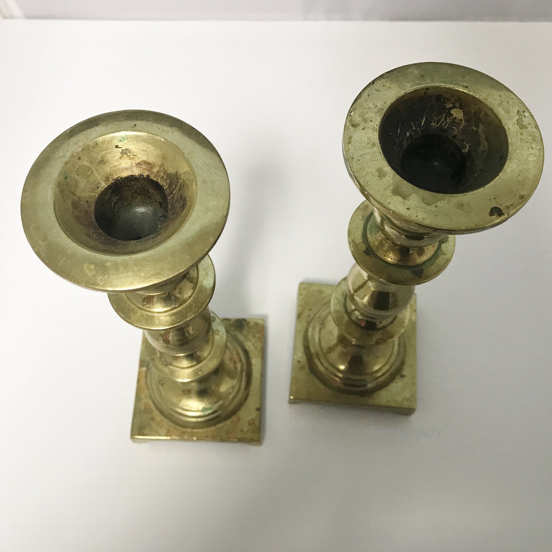 e232 Antique Original Gold Tone Classic Style Candle Holders Set of 2