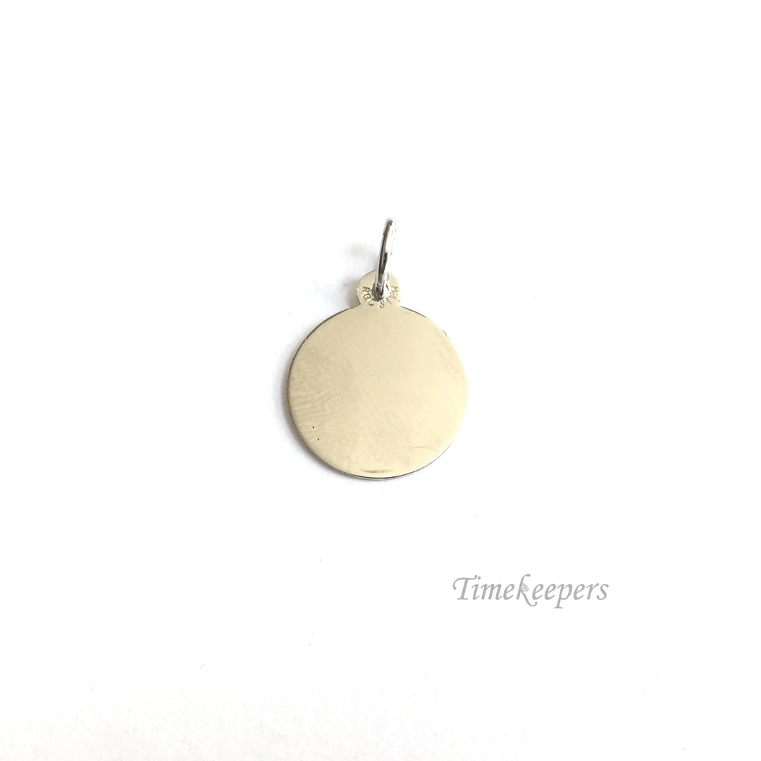 e241 Vintage Sterling Silver Blank Round Charm Pendant