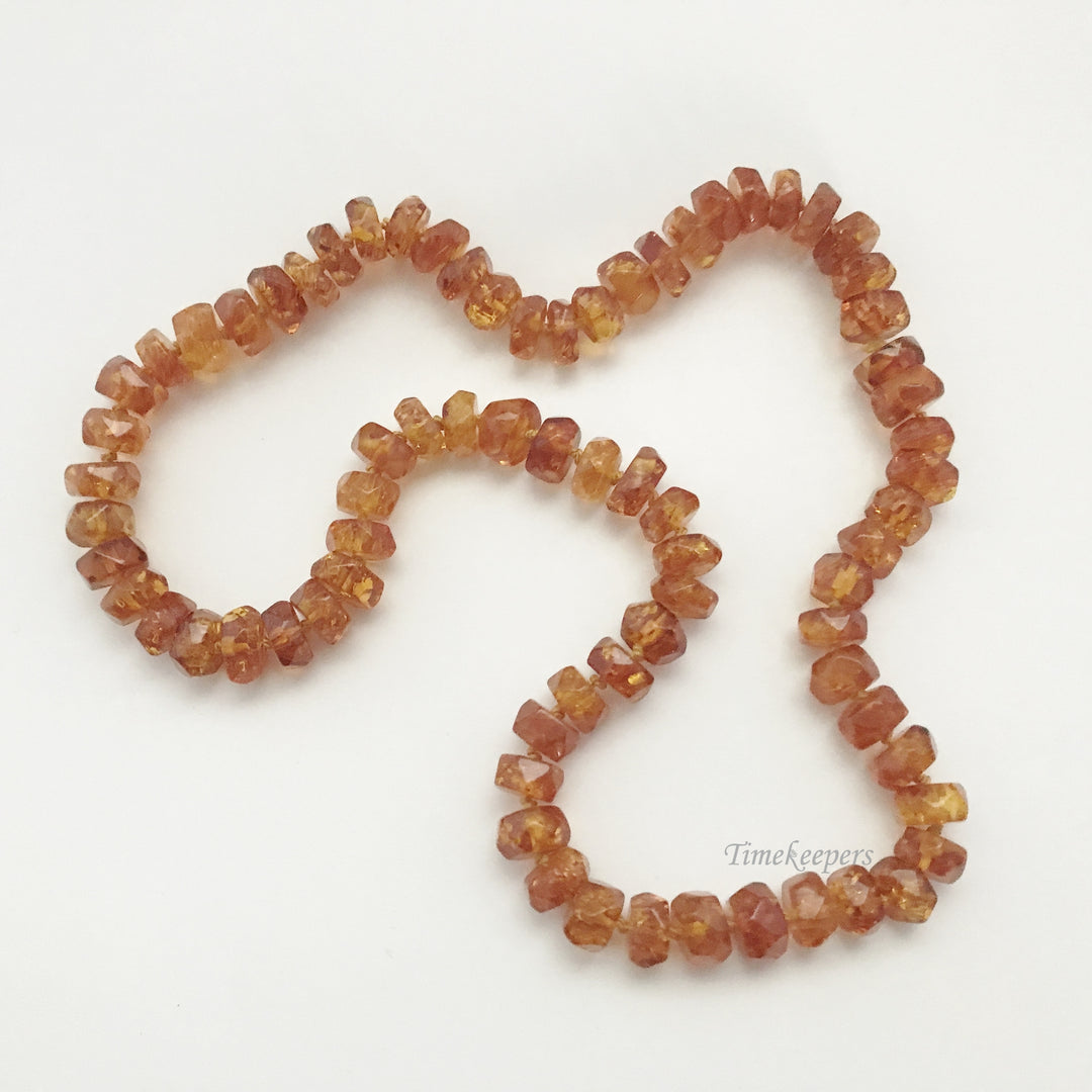 e361 Vintage Genuine Amber Bead Necklace 22" long